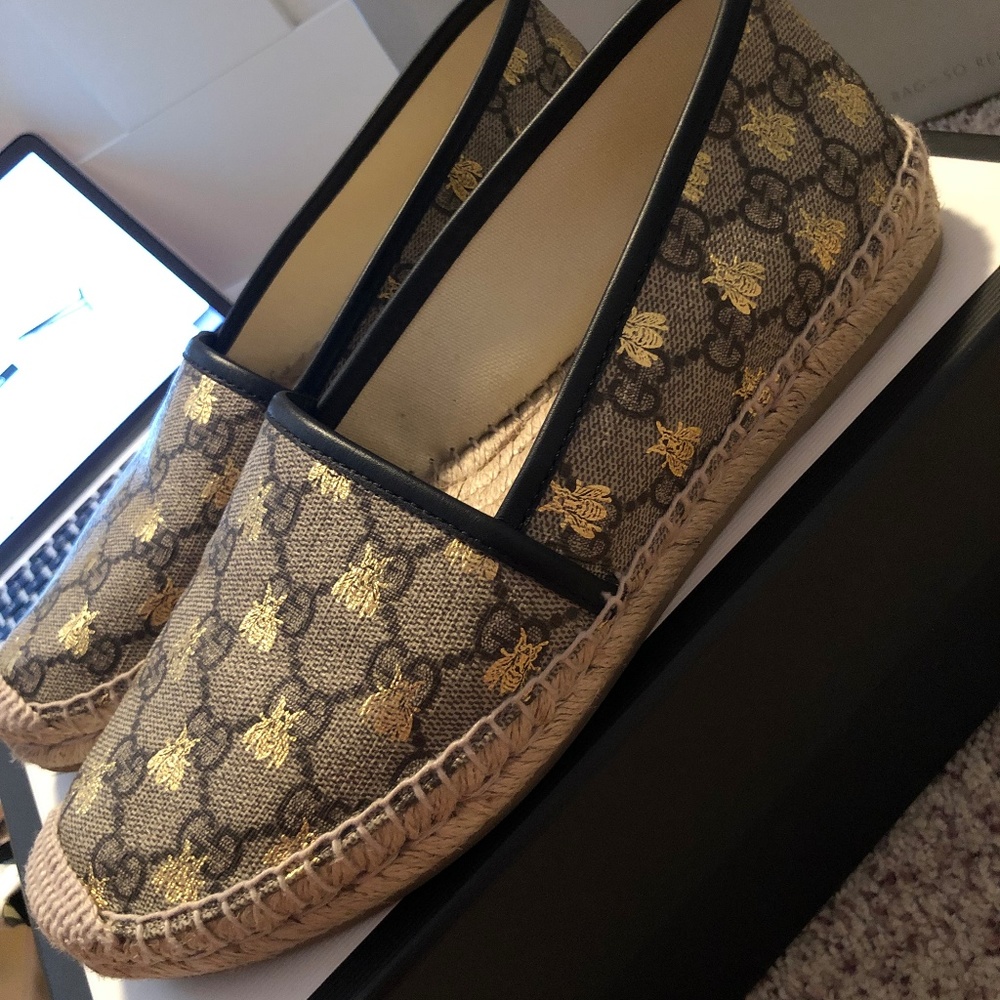 GUCCI - GG Supreme bees espadrille - Size 8 (38EU)
